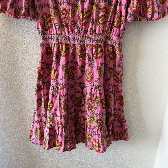 Rahi Mini Dress Sz XS Amber Dress Floral Print Puff Sleeve Ruffle Romantic Boho - Picture 12 of 16